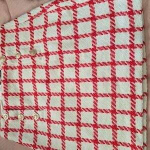 Ann Taylor Red and White Textured Skirt
